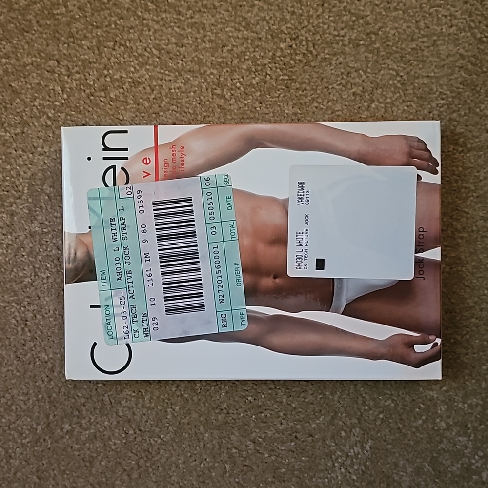 2008 Calvin Klein Tech Active JockStrap White Large 36-38 waist discontinued NIB - Picture 3 of 4